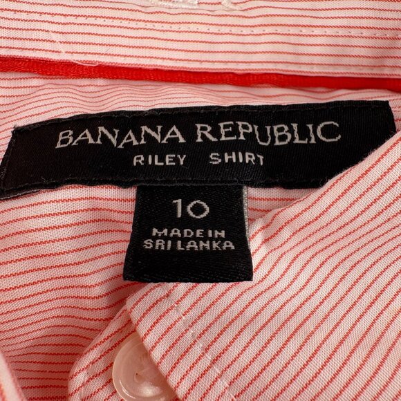 Banana Republic Womens Orange Riley Shirt Size 10 Long Sleeve Button-Down - Picture 2 of 5